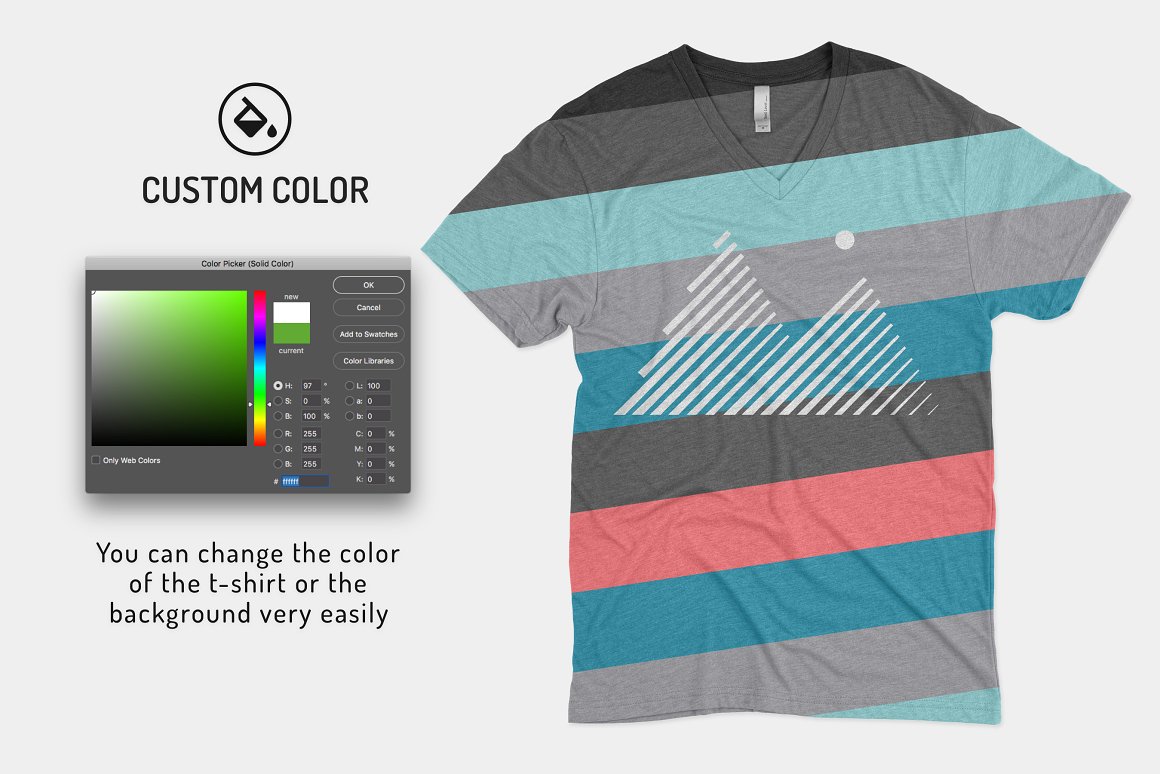 Mens Triblend Vee Tee Mockups