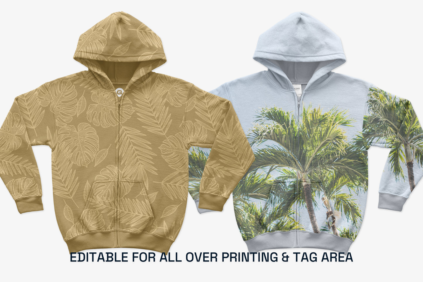 Gildan 18600B Youth Zip Hood Mockups
