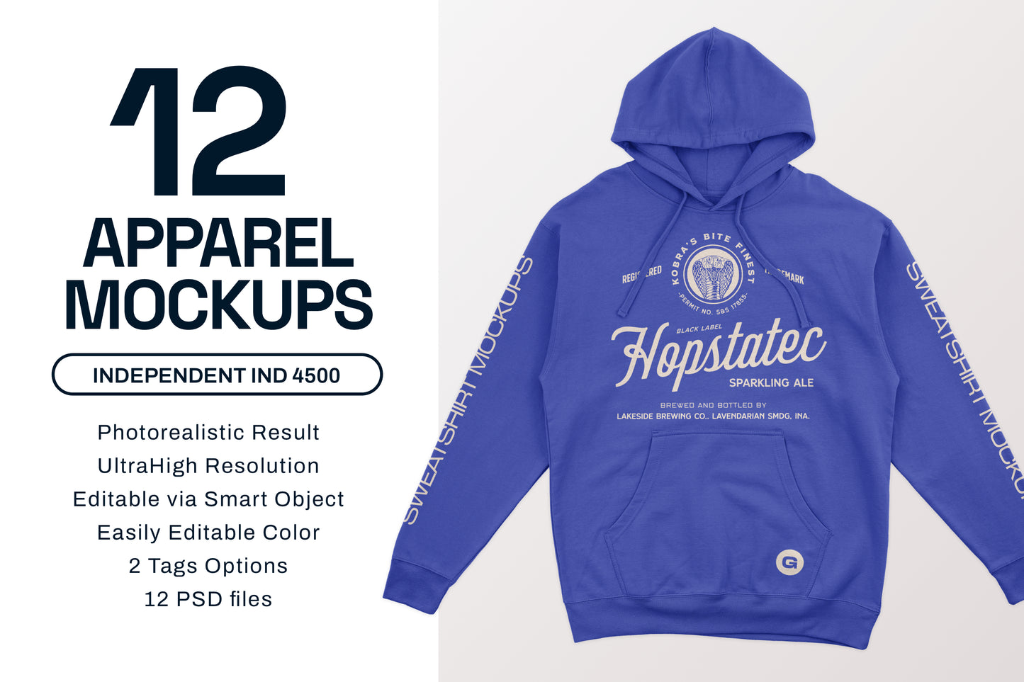 Independent Trading Co 4500 Hooded Pullover Sweatshirt Mockups