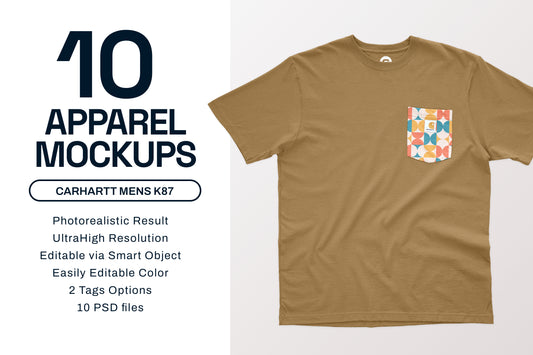 Carhartt K87 Pocket T-Shirt Mockups