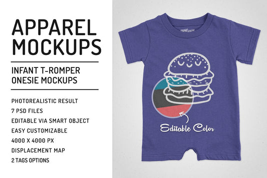 Infant T-Romper Onesie Mockups